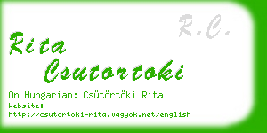 rita csutortoki business card